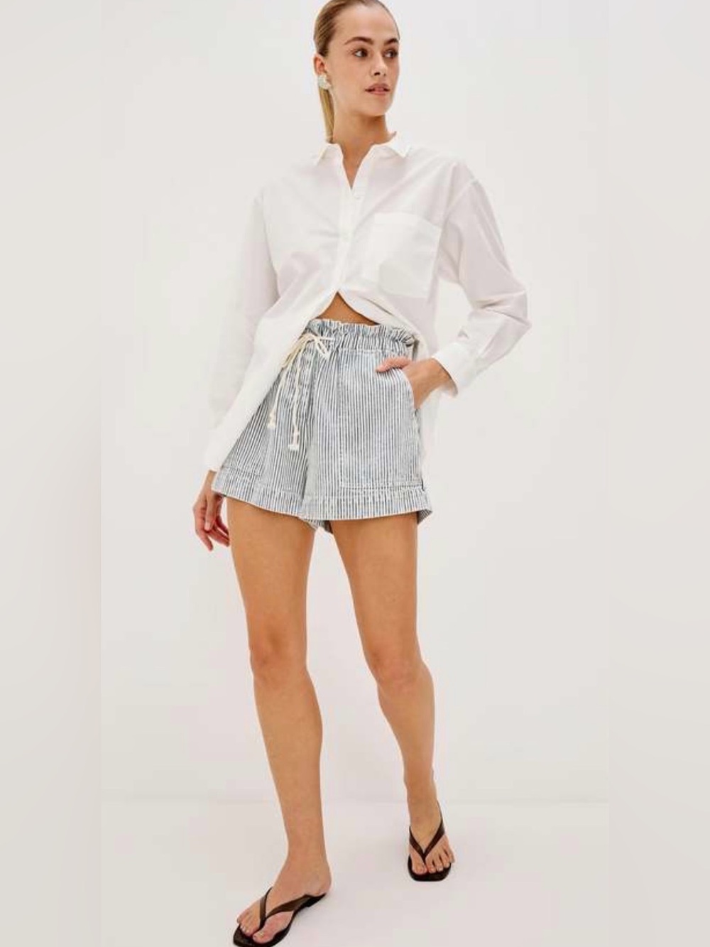 NEW Rails $158 foster shorts with railroad stripe sz M
